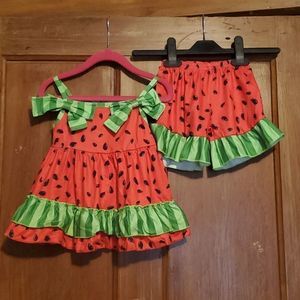 NEW WATERMELON 2 PIECE SHORT SET